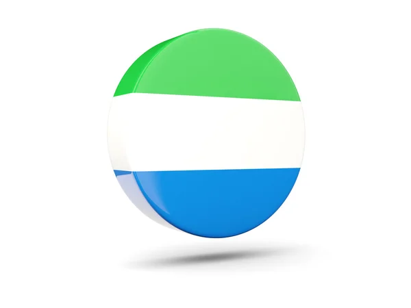 Okrągła ikona z flaga sierra Leone — Zdjęcie stockowe