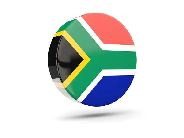 Runda ikonen med flagga i Sydafrika — Stockfoto