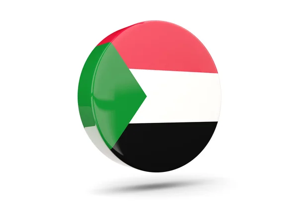 Runde Ikone mit Sudan-Fahne — Stockfoto