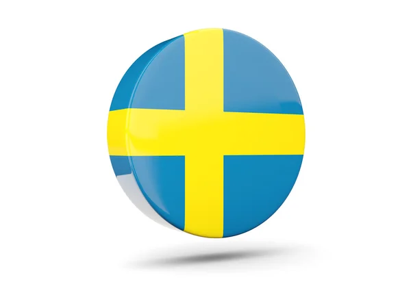 Runde Ikone mit schwedischer Flagge — Stockfoto
