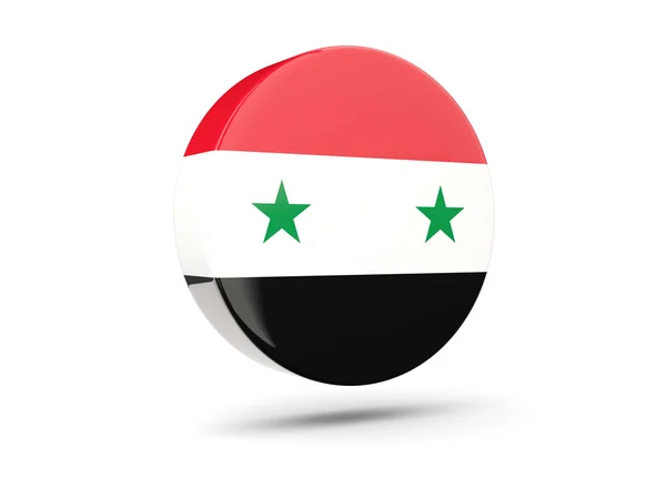 Icona rotonda con bandiera della Siria — Foto Stock