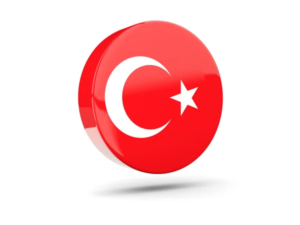 Ronde pictogram met de vlag van Turkije — Stockfoto