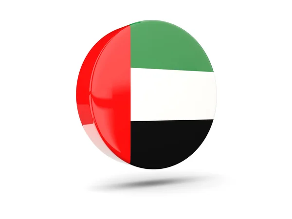 Круглая икона с флагом объединенных арабских эмиратов — стоковое фото