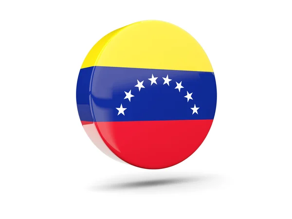 Icono redondo con bandera de venezuela — Foto de Stock