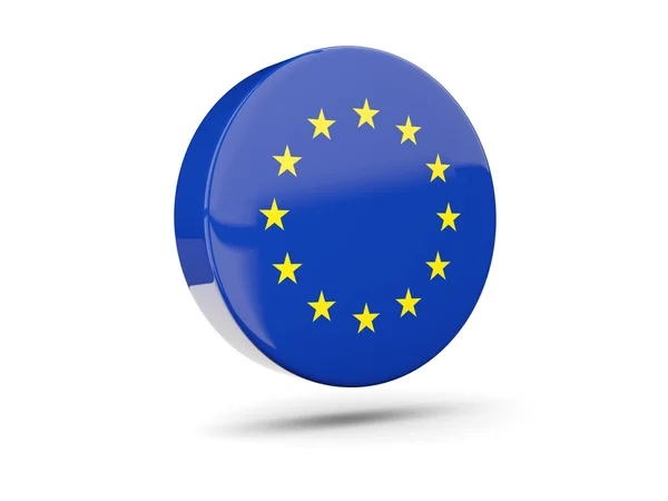 Round icon with flag of european union — Stock Photo, Image