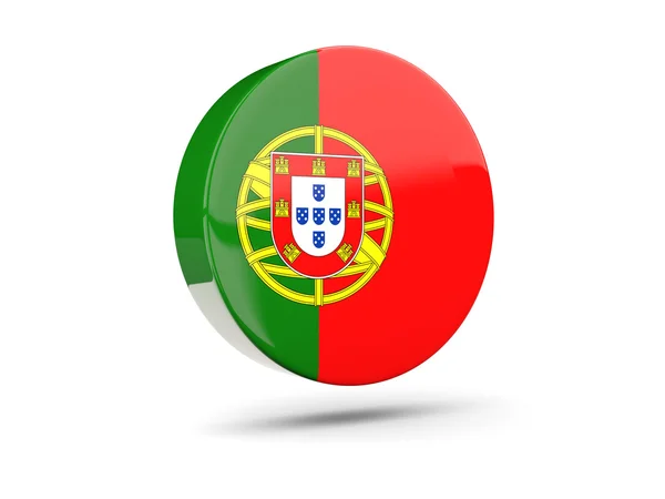 Kulatá ikona s vlajkou Portugalska — Stock fotografie