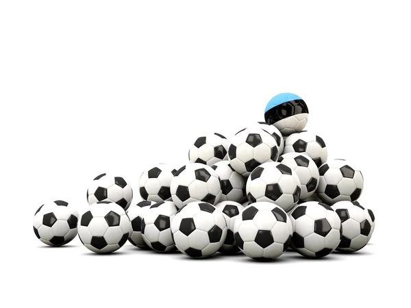 Kupie piłki nożnej z banderą Estonii — Zdjęcie stockowe
