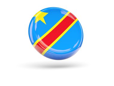 Kongo Demokratik Cumhuriyeti bayrağı. Yuvarlak simge