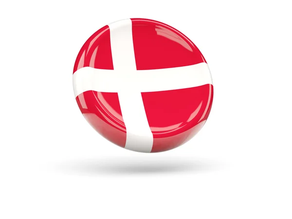 デンマークの旗。丸いアイコン — ストック写真