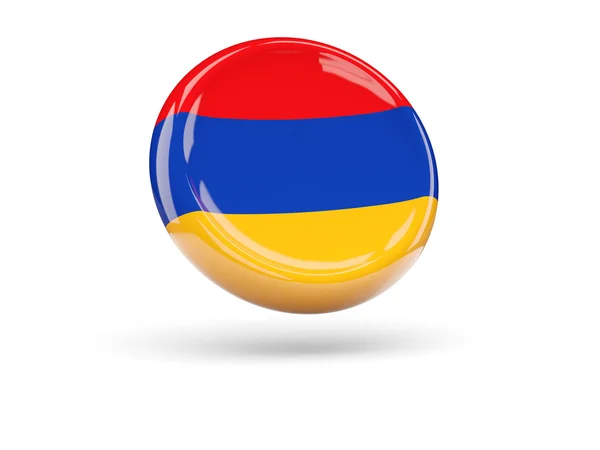 Flaggan av Armenien. Runda ikonen — Stockfoto