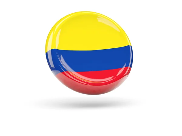 Bandera de Colombia. Icono redondo — Foto de Stock