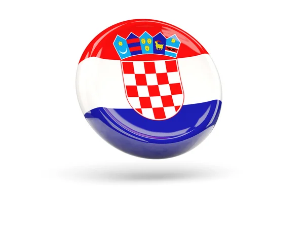 Horvátország zászlaja. Kerek ikon — Stock Fotó