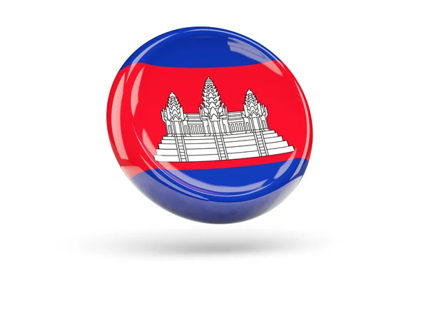Bandeira de cambodia. Ícone redondo — Fotografia de Stock