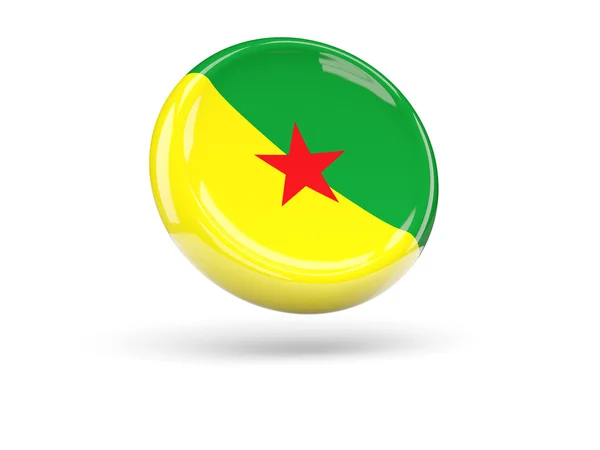 Fransız Guyanası bayrağı. Yuvarlak simge — Stok fotoğraf