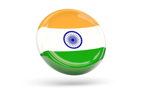 Bandeira da Índia. Ícone redondo — Fotografia de Stock