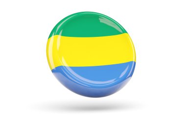 Gabon bayrağı. Yuvarlak simge