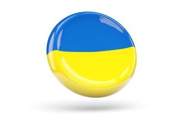 Ukrayna bayrağı. Yuvarlak simge