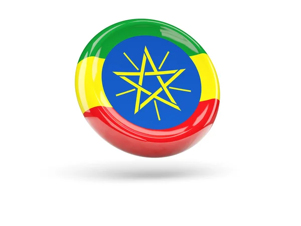 Etiyopya bayrağı. Yuvarlak simge — Stok fotoğraf