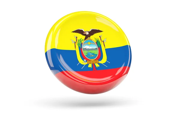 Σημαία Εκουαδόρ. Στρογγυλό εικονίδιο — Φωτογραφία Αρχείου