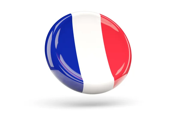 Vlajka Francie. Kulatá ikona — Stock fotografie