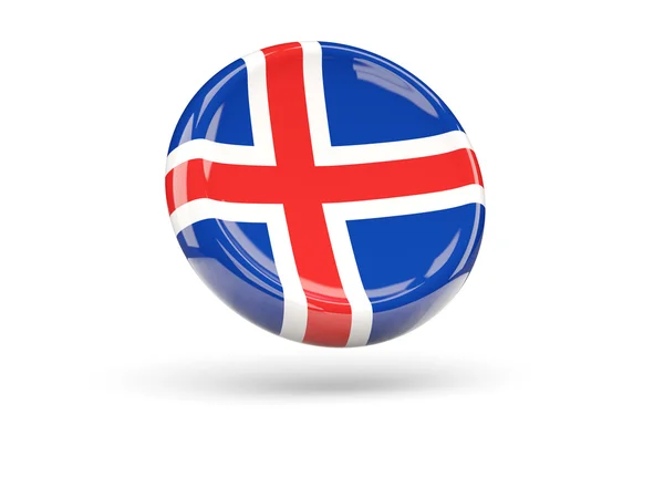 Bandera de iceland. Icono redondo —  Fotos de Stock