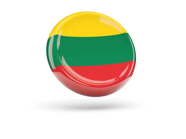 Bandera de Lithuania. Icono redondo —  Fotos de Stock