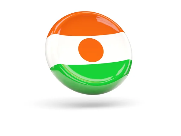 Nigers flagga. Rund ikon — Stockfoto