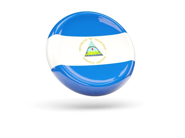 Bandera de nicaragua. Icono redondo —  Fotos de Stock