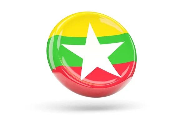 Флаг Мьянмы. Круглый значок — стоковое фото