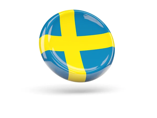 瑞典的旗子。圆形图标 — 图库照片