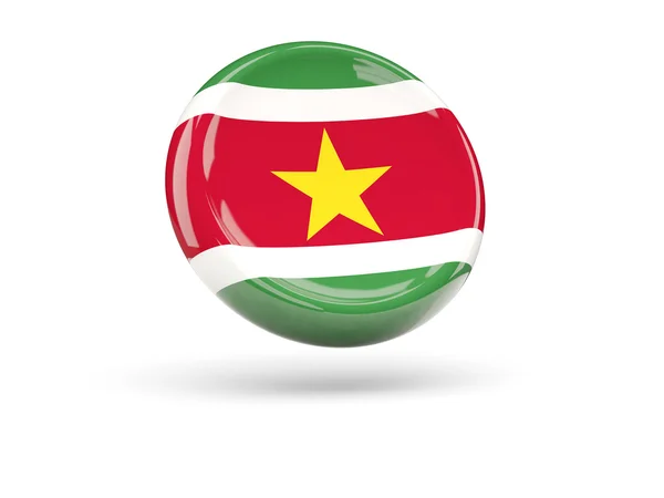 Surinams flagga. Rund ikon — Stockfoto