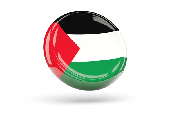 Bandera de territorio palestino. Icono redondo —  Fotos de Stock