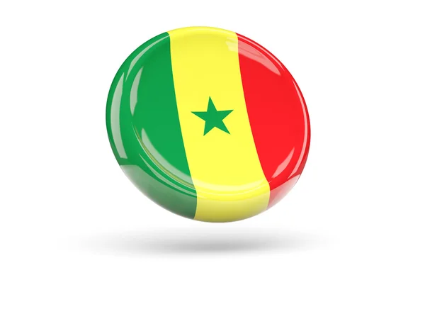 Bandeira do Senegal. Ícone redondo — Fotografia de Stock