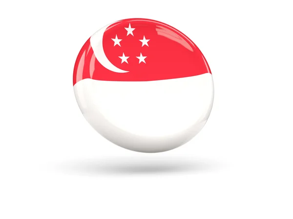 Singapores flag. Rundt ikon - Stock-foto