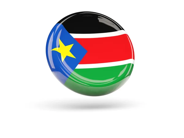 Bandiera del Sud Sudan. Icona rotonda — Foto Stock