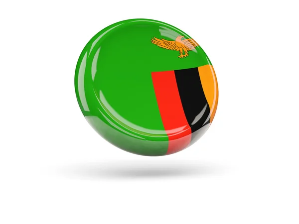 Flag of zambia. Round icon — Stock Photo, Image