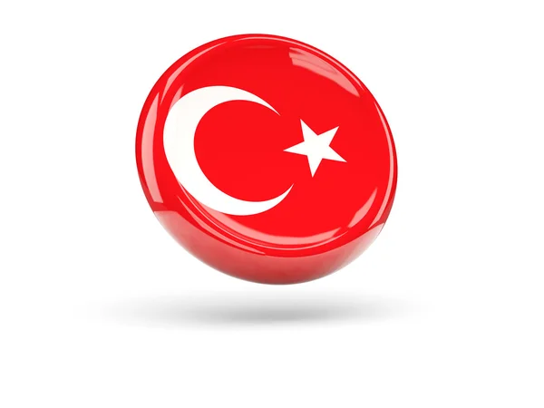 Vlag van Turkije. Ronde pictogram — Stockfoto