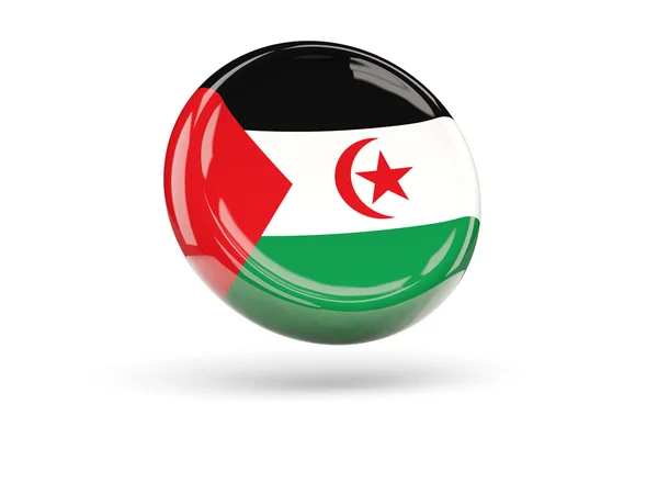 Vlajka Západní Sahary. Kulatá ikona — Stock fotografie