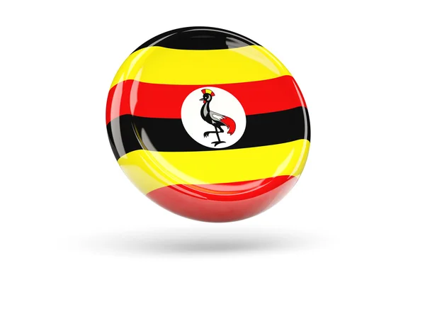 Ugandas flagga. Rund ikon — Stockfoto