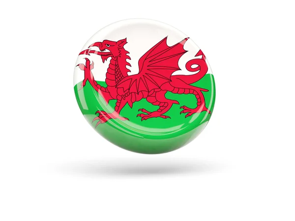 Flaga Walii. Okrągła ikona — Zdjęcie stockowe