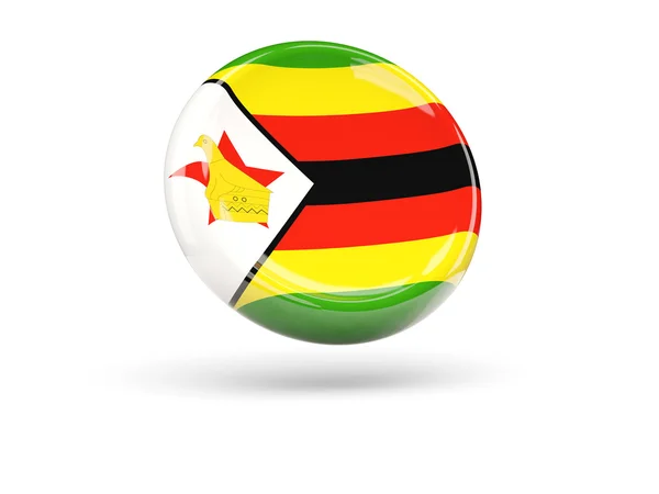 Flag of zimbabwe. Round icon — Stock Photo, Image