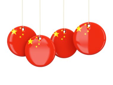 Çin, yuvarlak Etiketler bayrak