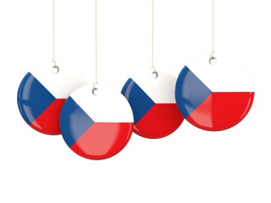 Çek Cumhuriyeti bayrağı etiketleri yuvarlak