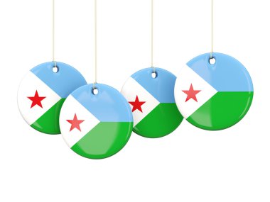 Cibuti, yuvarlak Etiketler bayrak