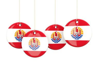 Fransız Polinezyası, bayrağı etiketleri yuvarlak