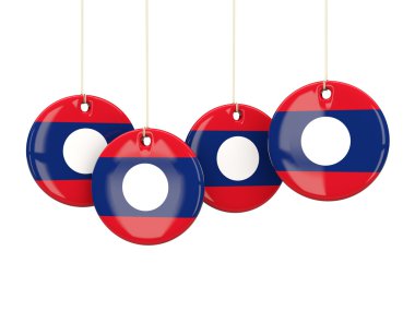 Laos, yuvarlak Etiketler bayrak