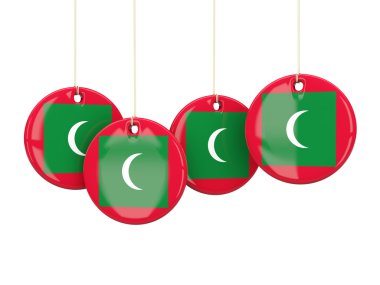 Maldivler, yuvarlak Etiketler bayrak