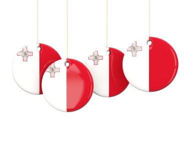 Malta, yuvarlak Etiketler bayrak