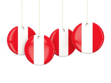 Peru, yuvarlak Etiketler bayrak