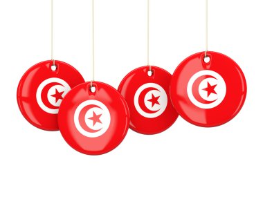 Tunus, yuvarlak Etiketler bayrak